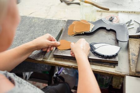 in a shoes factoryの写真素材