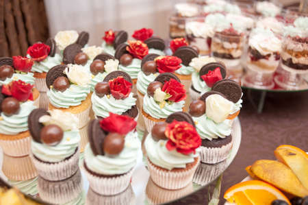 Sweets at a birthday or wedding celebrationの写真素材
