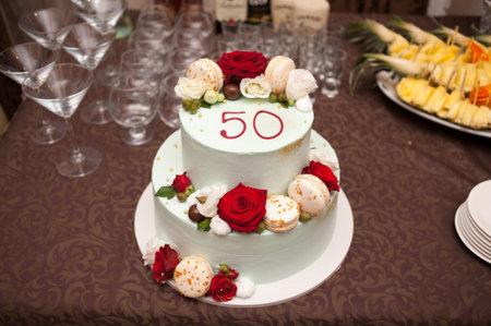 Cake for 50 anniversaryの写真素材