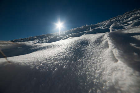 Snowy winter mountains national parkの写真素材
