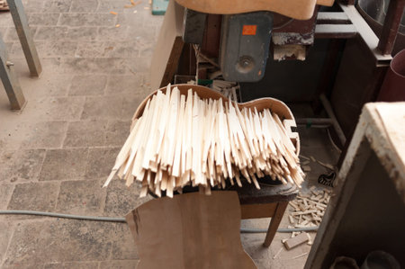 factory for the production of bent wood products. Tools for processing and gluing. Manufacture of...