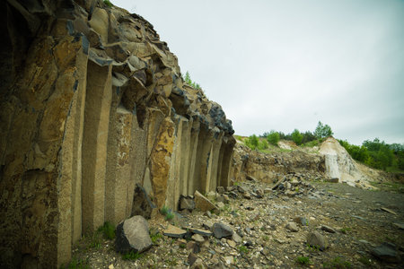 Deposits of minerals. Basalt. Quarry