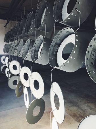 Metal parts before painting. automatic powder coating metal.の写真素材