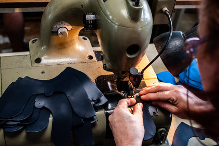 Production of shoes at the factory