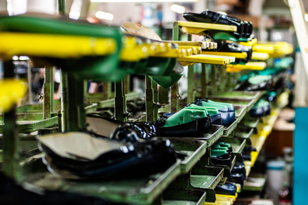 Production of shoes at the factoryの写真素材