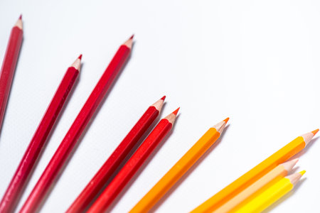 Colored pencils isolated on a white background. studio shot.の写真素材