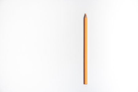 Pencil isolated on white background. top view. copyspace.の写真素材
