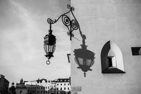 Old street lamp in old city