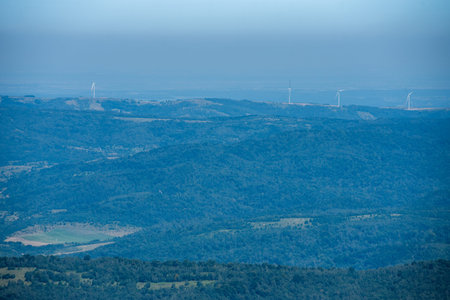 Wind Turbines on the Blue Ridge Parkway in North Carolina.