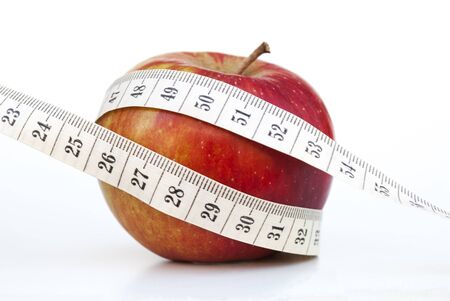 Red apple and centimeterの写真素材
