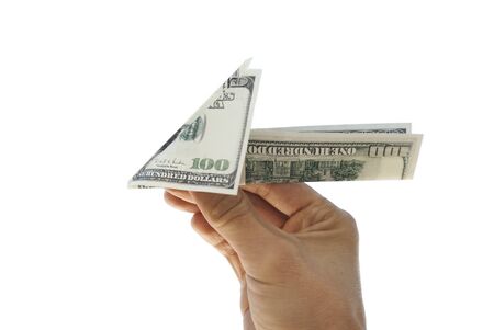Plane of hundred dollar billsの写真素材