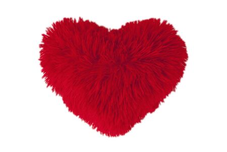 red fluffy heartの写真素材