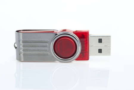 Flash drive on white backgroundの写真素材