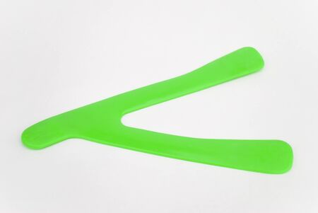 Boomerang plastic on a white backgroundの写真素材
