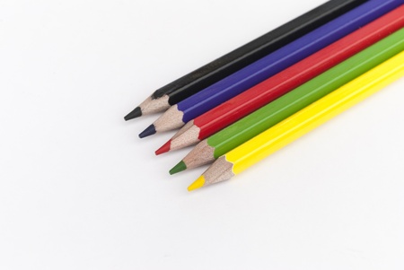 Colored pencils on white backgroundの写真素材