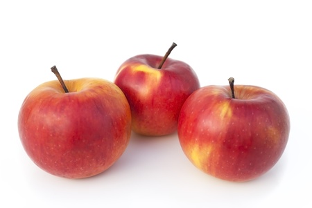 Red apples on a white backgroundの写真素材