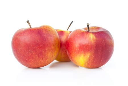 Red apples on a white backgroundの写真素材