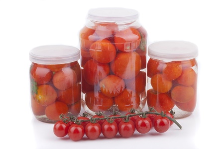 Fresh and canned tomatoes の写真素材
