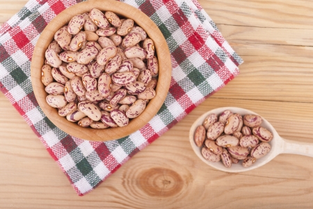 Beans in a bowl on the table.の写真素材