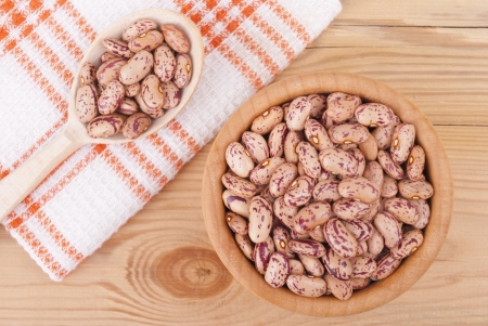 Beans in a bowl on the table.の写真素材