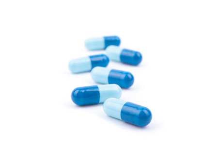 Pills on a white background.
