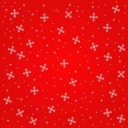 White snowflakes on red background.のイラスト素材