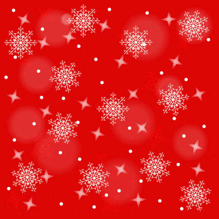Abstract red background with snowflakes.のイラスト素材