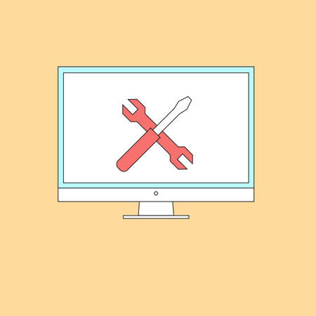 Technical computer service. Vector illustration concept.のイラスト素材