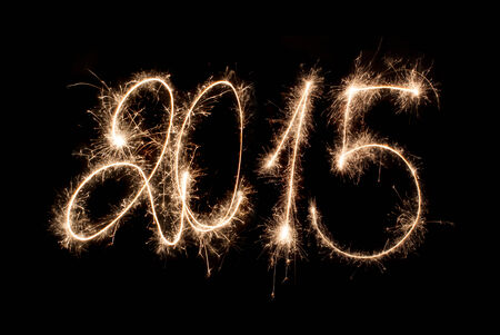 2015 - The inscription sparklers. Happy New Year.の写真素材