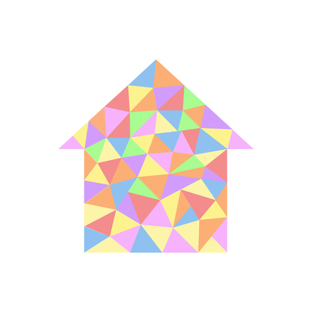 House with colored triangles.のイラスト素材
