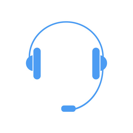 Headphones with a microphone on a white background.のイラスト素材