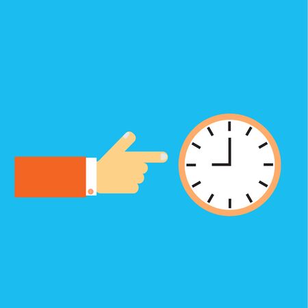 Hand showing on the clock.のイラスト素材