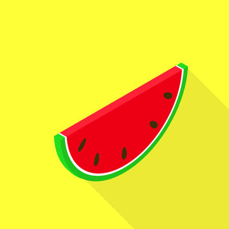 Slice watermelon on a yellow background.のイラスト素材