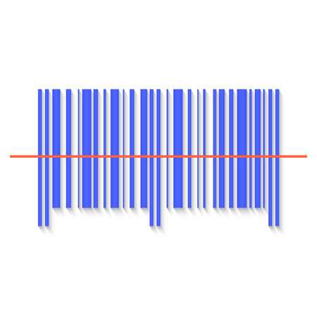 Scanning bar code red laser line.のイラスト素材