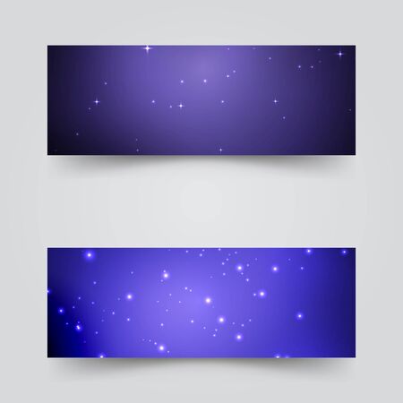 Banners with the starry sky. Vector illustration .のイラスト素材