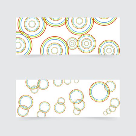 Business banners with abstract colored circles. Vector illustration .のイラスト素材