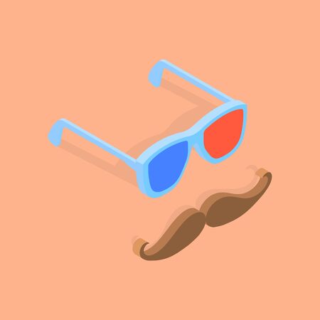 Glasses and a mustache. Vector illustration .のイラスト素材