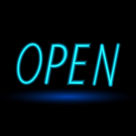 Open neon sign.のイラスト素材