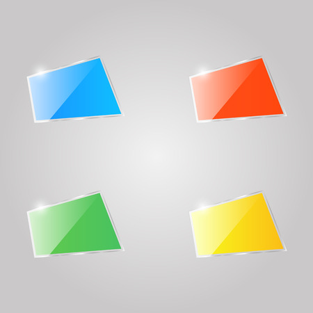 Set of colored glass banners. Vector illustration .のイラスト素材