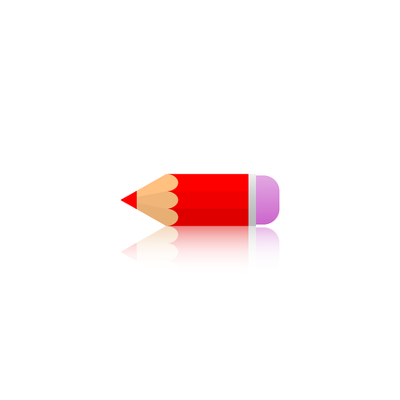 Pencil with reflection on white background. Vector illustration .のイラスト素材