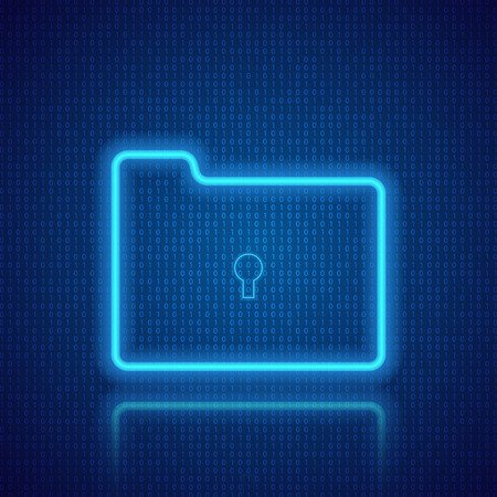 Folder on the background of digital data. Vector illustration .のイラスト素材