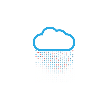 Cloud storage of digital data on a white background. Vector illustration .のイラスト素材
