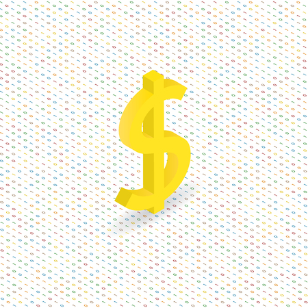 Dollar sign on a digital background. Isometric vector illustration.のイラスト素材