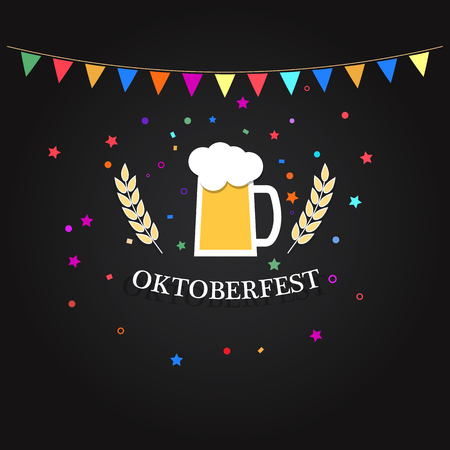 Oktoberfest beer festival. Vector illustration .のイラスト素材