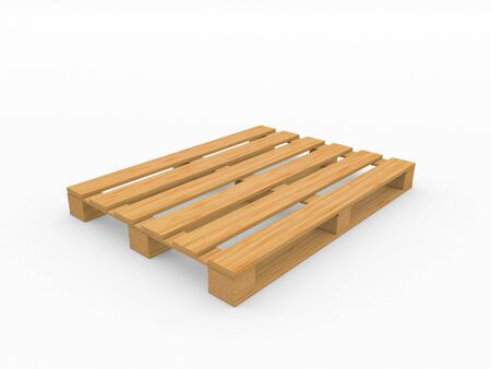 Wooden pallet on a white background. 3d render illustration.の写真素材