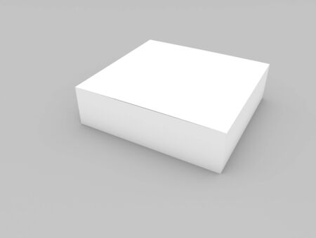 Mock up paper box on a gray background. 3d render illustration.の写真素材
