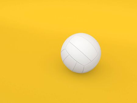 Volleyball ball on a yellow background. 3d render illustration.の写真素材