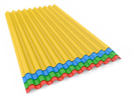 Metal slate for construction on a white background. 3d render illustration.の写真素材