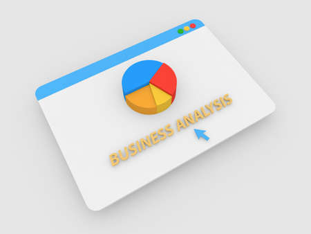 Profit level graph in internet browser. 3d render illustration.の写真素材