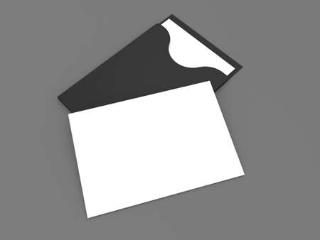 Business cards on a gray background. 3d render illustration.の写真素材